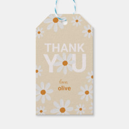 Etiqueta Para Presente Retro Daisy Obrigado Marca Favorável