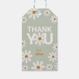 Etiqueta Para Presente Retro Daisy Obrigado Marca Favorável