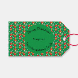 Etiqueta Para Presente Retrô de Natal feliz para e de lugar