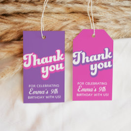 Etiqueta Para Presente Retro Groovy Birthday Obrigado A Favorecer Etiquet