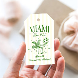 Etiqueta Para Presente Retro Modern Green & Yellow Miami Bach Party