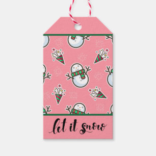 Etiqueta Para Presente Retro Personalizado "Deixe nevar" Feriado de Natal