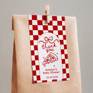 Etiqueta Para Presente Retro Pizza Party Baby Shower Favor Tags