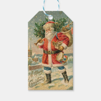 Etiqueta Para Presente RETRO Santa Claus GIFT TAG