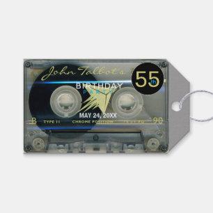 Etiqueta Para Presente Retro T5 Audiotape 55. º Aniversário Obrigado Pr