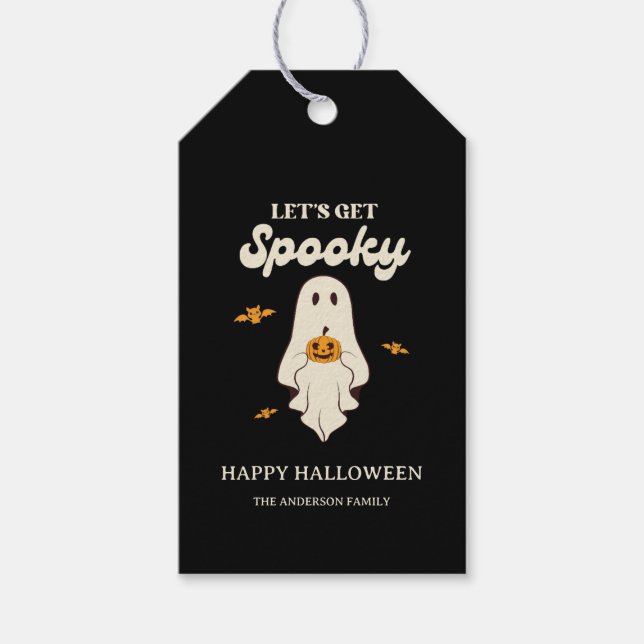 Etiqueta Para Presente Retro Vamos Ficar Assustadores Halloween (Frente)