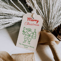 Retro Vermelho Verde Mão Desenhada Papai Noel Nata