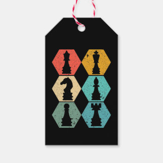 Etiqueta Para Presente Retro Vintage Chess Pizes Sunset Poster