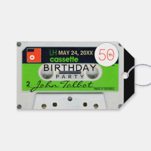 Etiqueta Para Presente Retro W Audiotape 50º Aniversário Obrigado Etiqu