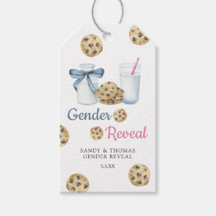 Etiqueta Para Presente Revelação de Gênero Milk & Cookies Aquarela