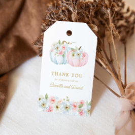 Etiqueta Para Presente Revelação do Sexo da Abóbora Azul e Rosa