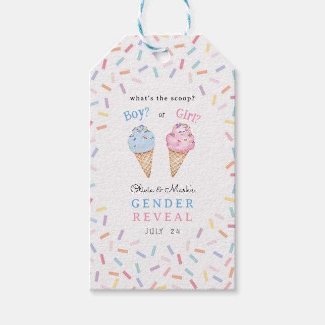 Etiqueta Para Presente Revisão de Gênero do Icecream (Frente)