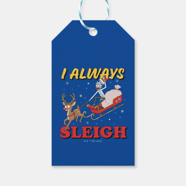 Etiqueta Para Presente Rick and Morty | I Always Sleigh (Frente)