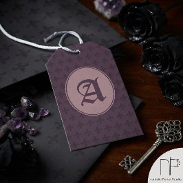 Etiqueta Para Presente Rico Fleur-de-Lis Gótico Roxo