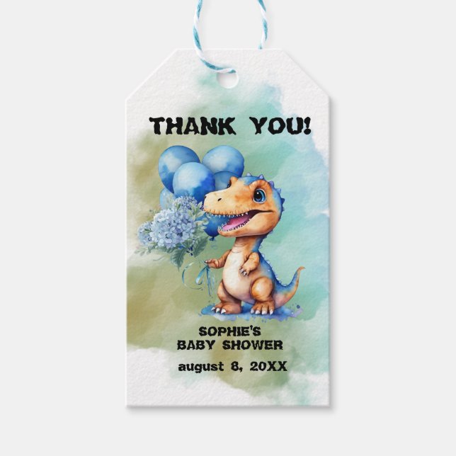 Etiqueta Para Presente Roar É Um Dinossauro Muito Obrigado (Frente)