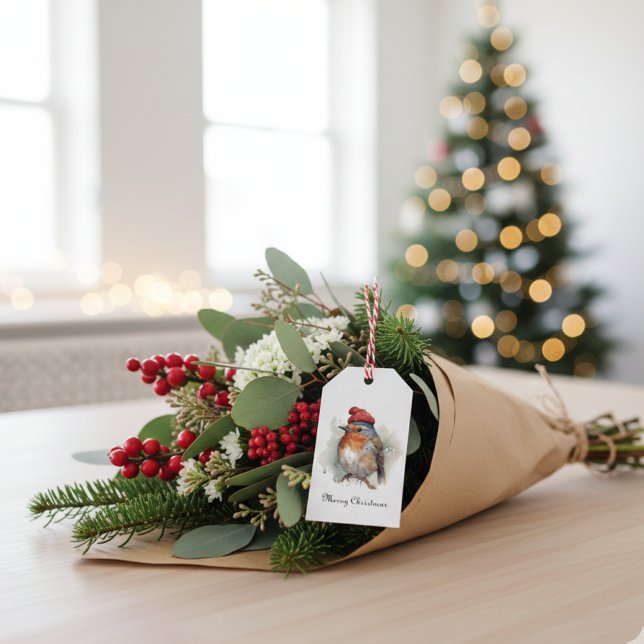 Etiqueta Para Presente Robin Winter Delight, personalizado (Criador carregado)
