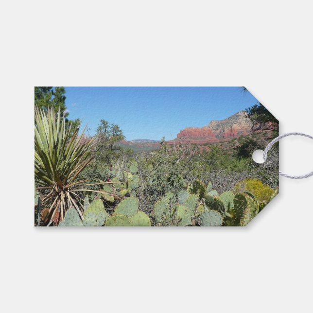 Etiqueta Para Presente Rochas Vermelhas e Cactos I (Frente (horizontal))