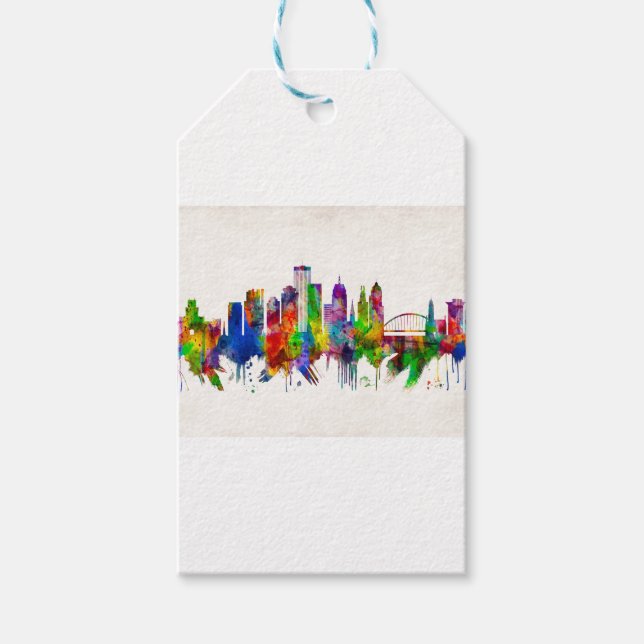 Etiqueta Para Presente Rochester New York Skyline (Frente)