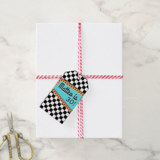 Etiqueta Para Presente Rock & Rock de Sock Hop dos anos 50 '1950s' Xadrez