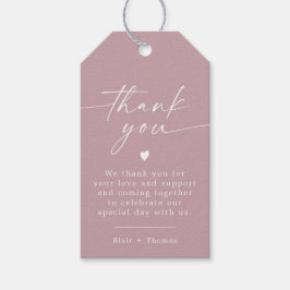 Etiqueta Para Presente ROGUE Dusty Rosa Blush Rosa Obrigado Por