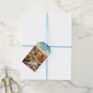 Etiqueta Para Presente Roma Itália Coliseu Viagem Vintage Personalizar