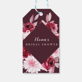 Etiqueta Para Presente Romance de Outono Moldura Dourada Churrasco Floral