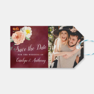 Etiqueta Para Presente Romance em Bloom Casando Salva a Data