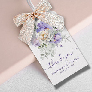 Etiqueta Para Presente Romântica Roxo Iris Floral Casamento Favor