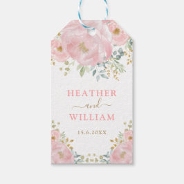 Etiqueta Para Presente Romântica Sangue Suave Pastel Rosa Aquarela Floral