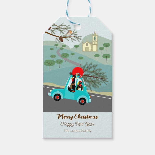 Etiqueta Para Presente Rooster Português de Natal (Frente)