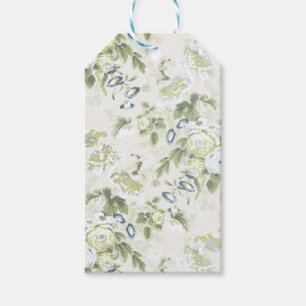 Etiqueta Para Presente Rosa Chintz Sage de Grande Escala, Cortada