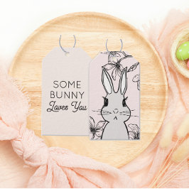 Etiqueta Para Presente Rosa claro Bunny Floral