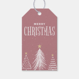 Etiqueta Para Presente Rosa cor-de-rosa, minimalista moderno, Feliz Natal