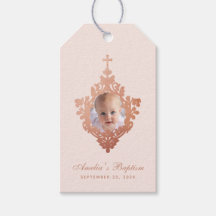 Rosa de Fotografia da Menina Batismo Elegante Cor-