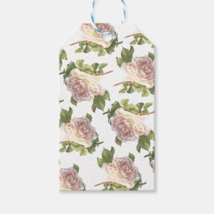 Etiqueta Para Presente Rosa de pêssego azul