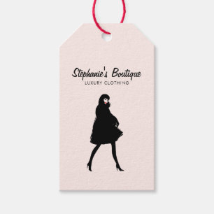 Etiqueta Para Presente Rosa do boutique da menina da forma da modificaç