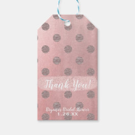 Etiqueta Para Presente Rosa Dourado Brilho Rosa Glam Pontos Polka Moderno