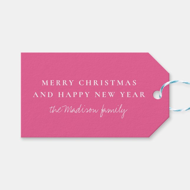 Etiqueta Para Presente Rosa francês simples (Frente (horizontal))