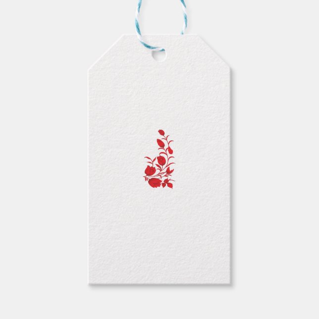 Etiqueta Para Presente Rosa Madder, Thunderbird floral design (Frente)