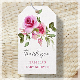 Etiqueta Para Presente Rosa Rosa Rosa | Chá de fraldas Obrigado Favor