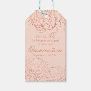 Etiqueta Para Presente Rosa Rosa Rosa Dourada, Elegante - Sketch Floral Q