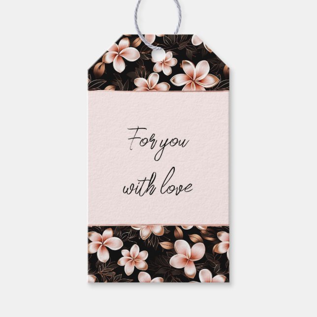 Etiqueta Para Presente Rosa Rosa Rosa Rosa Dourada, Rosa Negra (Frente)