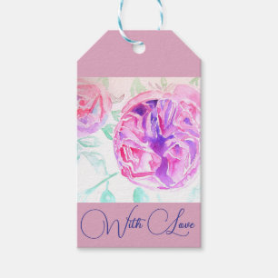 Etiqueta Para Presente Rosa Rosa Rosa Rosa Watercolor Lilcor Rosa Muito O