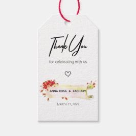 Etiqueta Para Presente *~* Rosa vermelha Floral Flor Obrigado Casamento