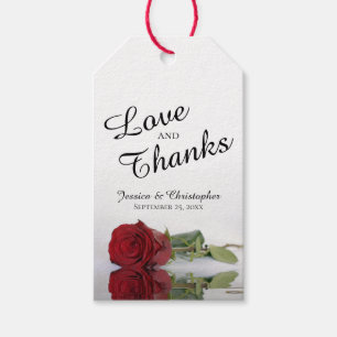 Etiqueta Para Presente rosa vermelha Reflexões Casamento de Obrigados e