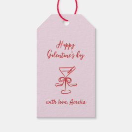 Etiqueta Para Presente Rosa Vermelho Galentine's Day Escrito à Mão
