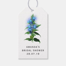 Etiqueta Para Presente Rosas azuis e rendas iridescentes