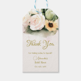 Etiqueta Para Presente Rosas Brancas Caem Abóboras