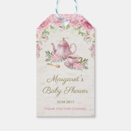 Etiqueta Para Presente Rosas cor-de-rosa Vintage Floral Tea Party Favor d