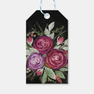 Etiqueta Para Presente Rosas da aguarela